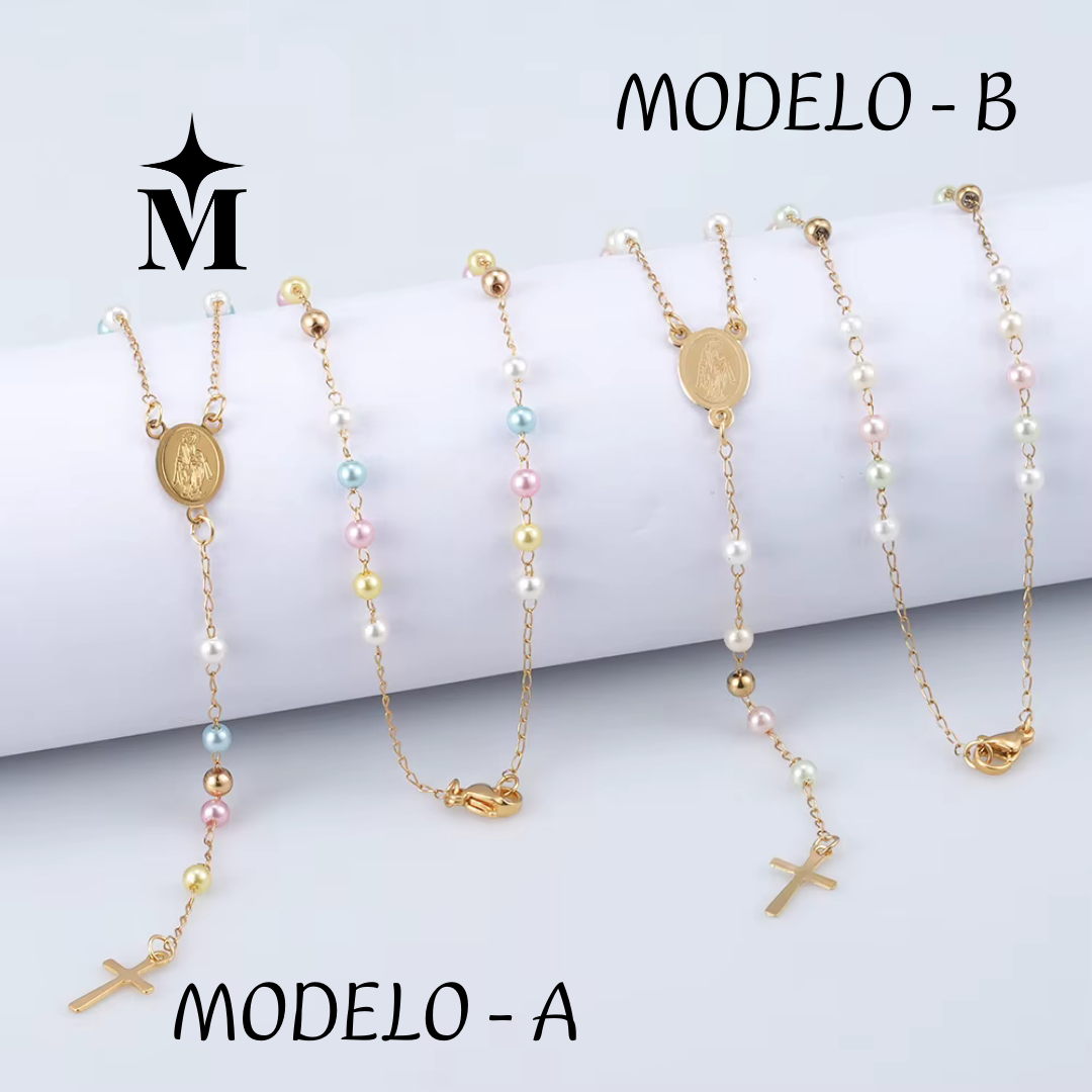 ✨ Collar Rosario de Luz Divina – Ideal para jóvenes de fe y esperanza