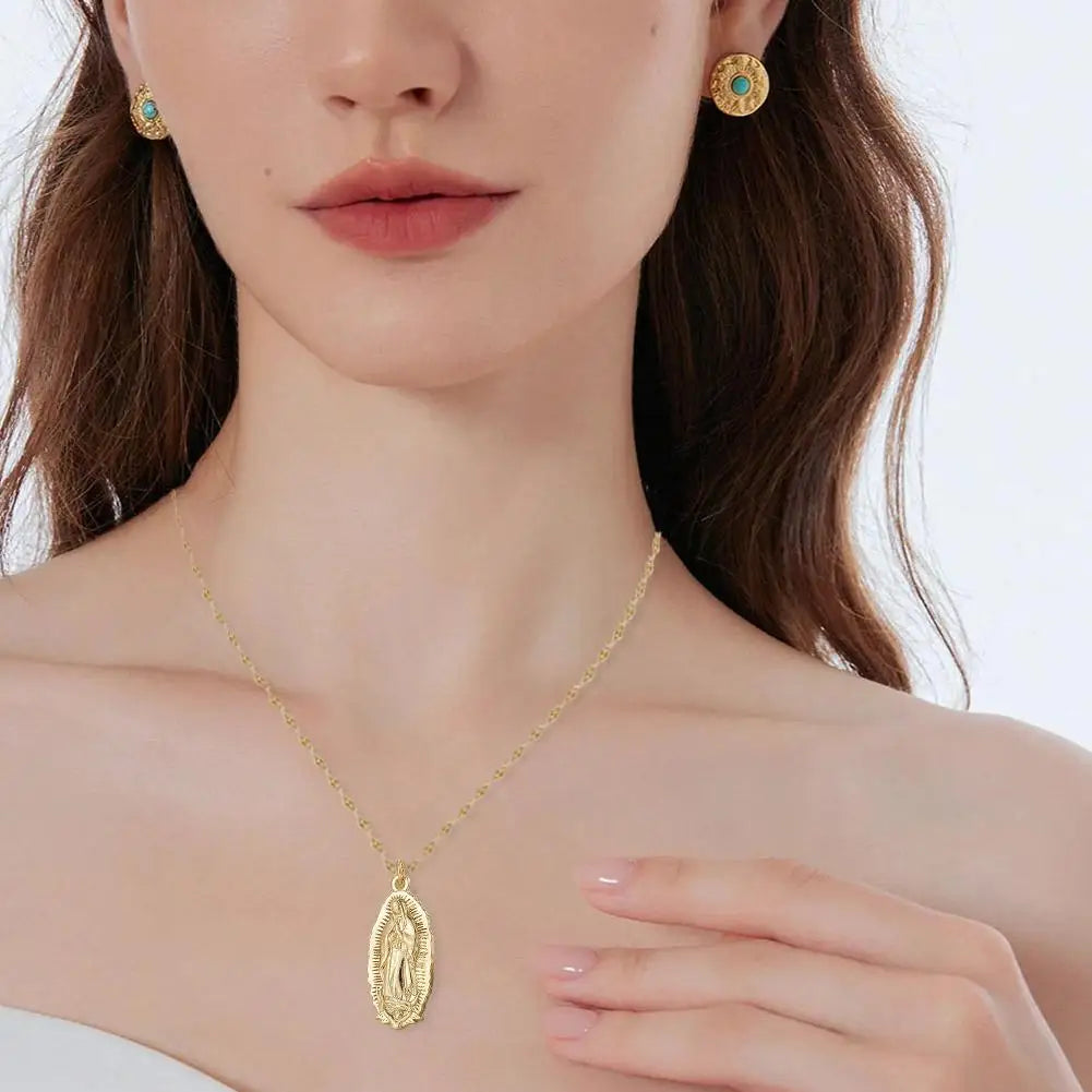 1PC Steel Our Lady Virgin Mary Pendant Medalla Milagrosa Silver Color Religious Jewelry Gift Accessories