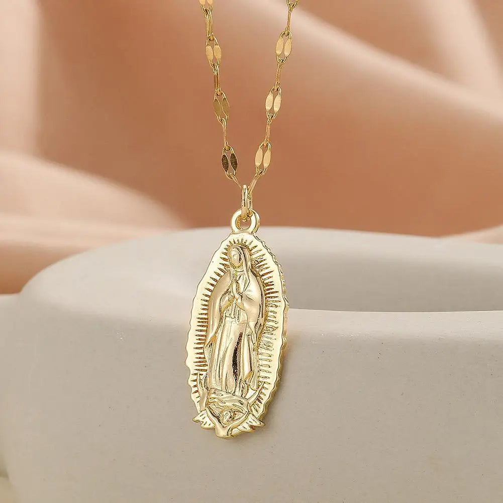 1PC Steel Our Lady Virgin Mary Pendant Medalla Milagrosa Silver Color Religious Jewelry Gift Accessories