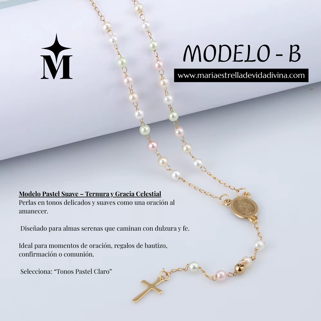 ✨ Collar Rosario de Luz Divina – Ideal para jóvenes de fe y esperanza