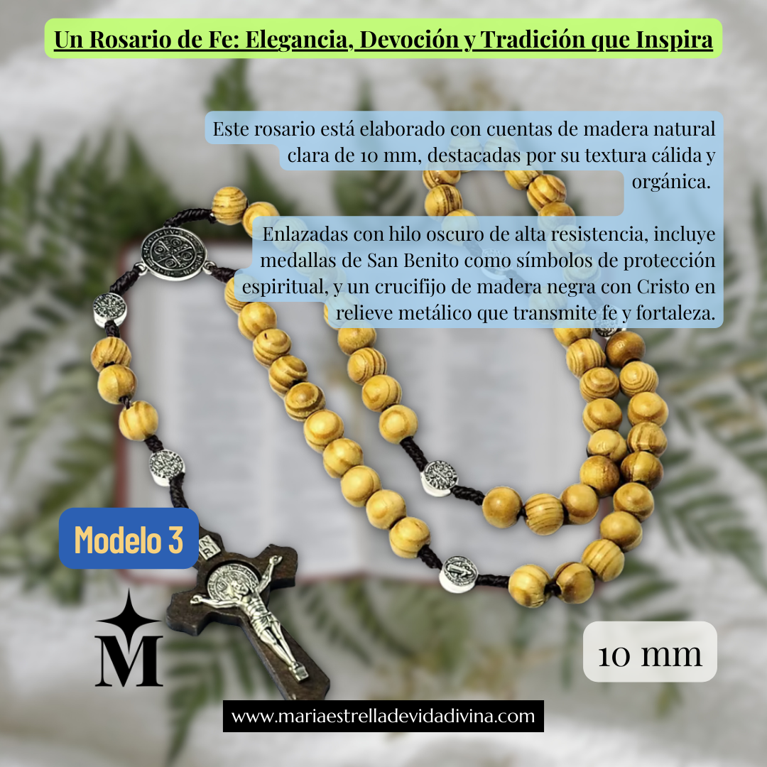 Rosario Tradicional de Madera Bendecida – Fe que acompaña tu día
