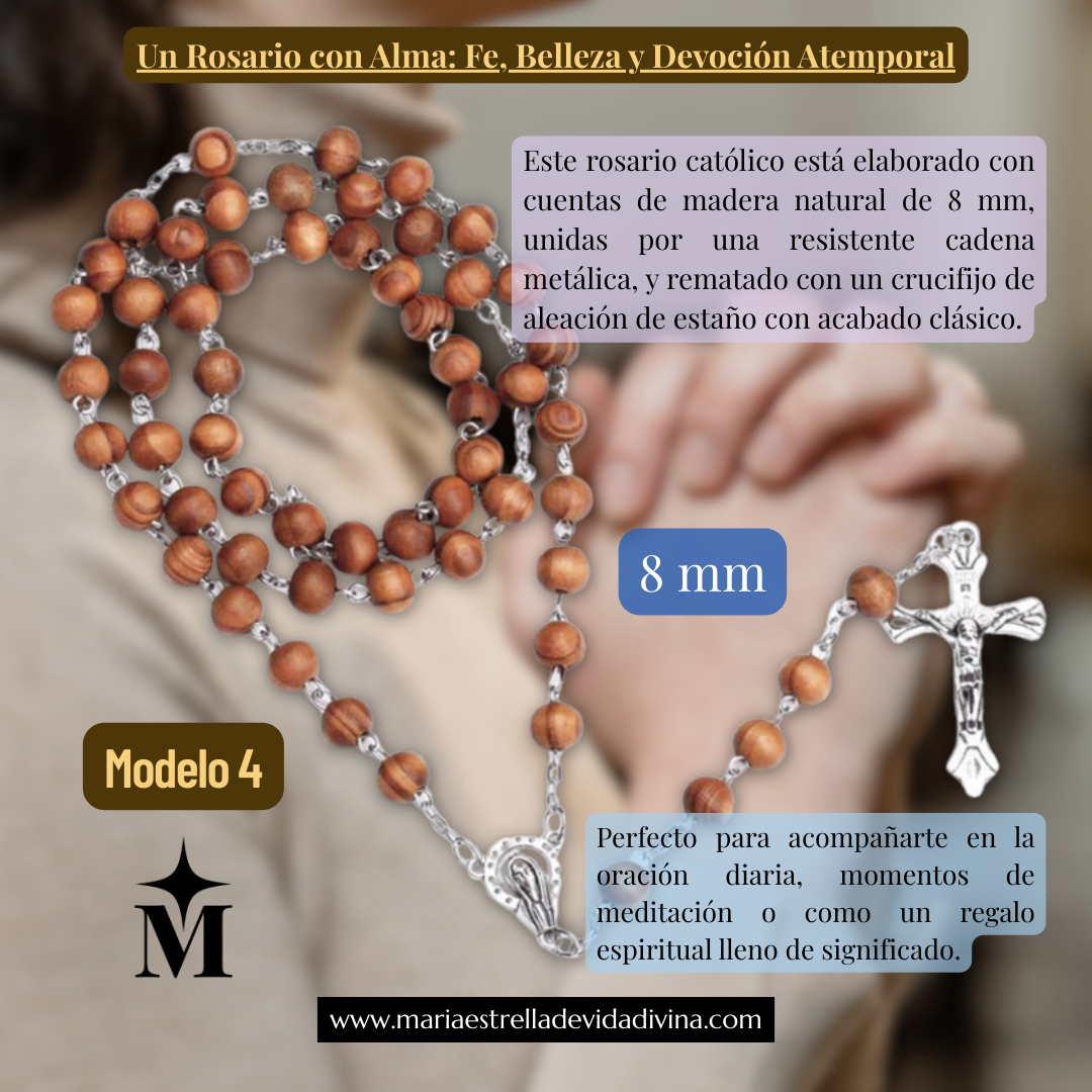 Rosario Tradicional de Madera Bendecida – Fe que acompaña tu día