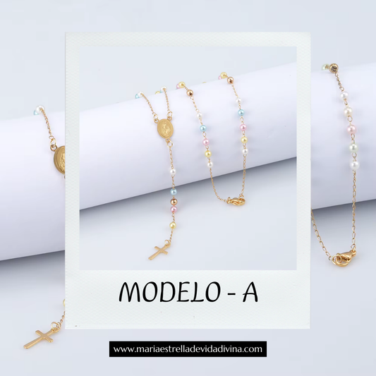 ✨ Collar Rosario de Luz Divina – Ideal para jóvenes de fe y esperanza