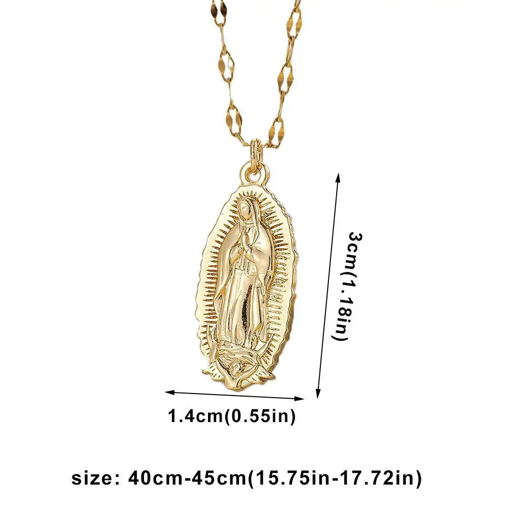 1PC Steel Our Lady Virgin Mary Pendant Medalla Milagrosa Silver Color Religious Jewelry Gift Accessories