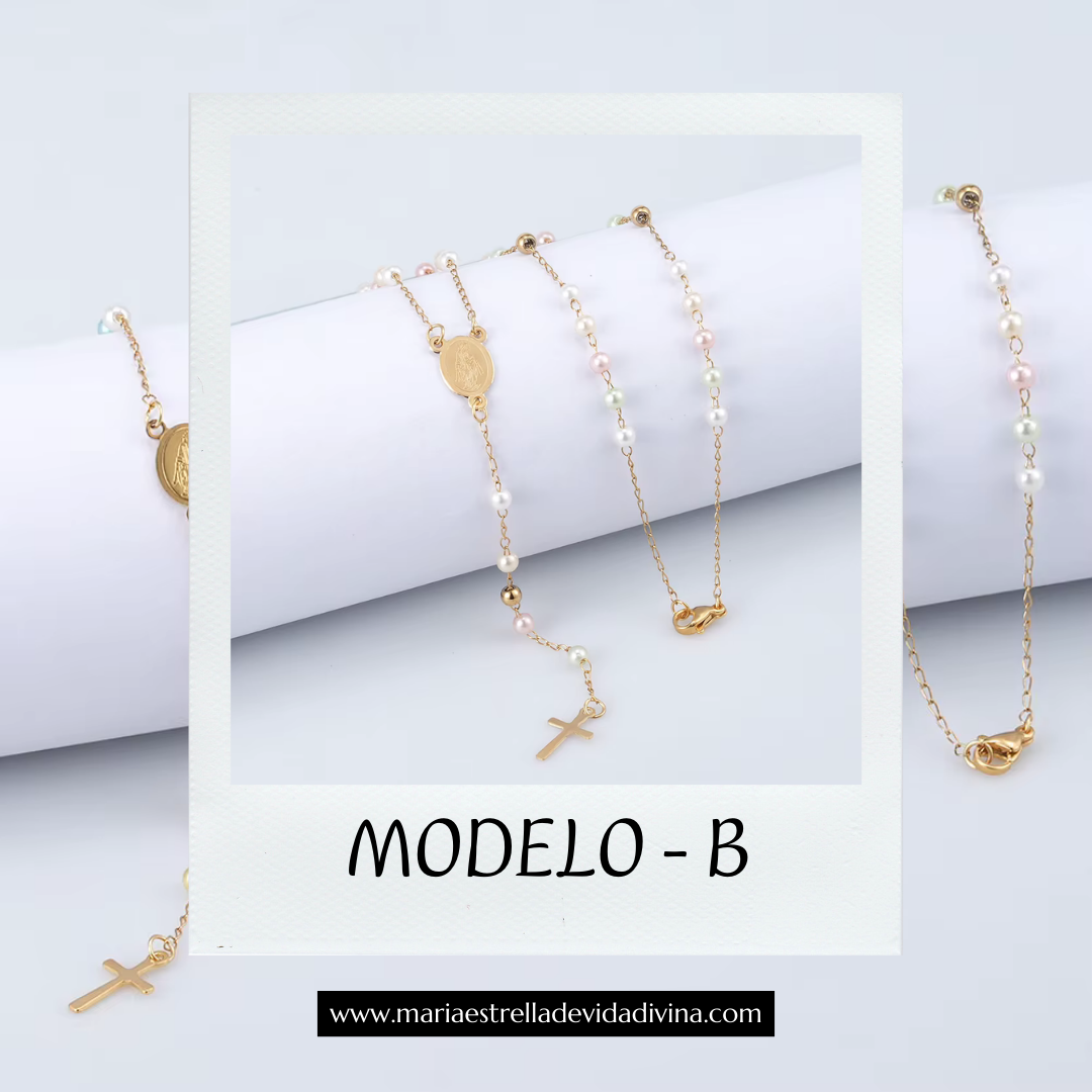 ✨ Collar Rosario de Luz Divina – Ideal para jóvenes de fe y esperanza